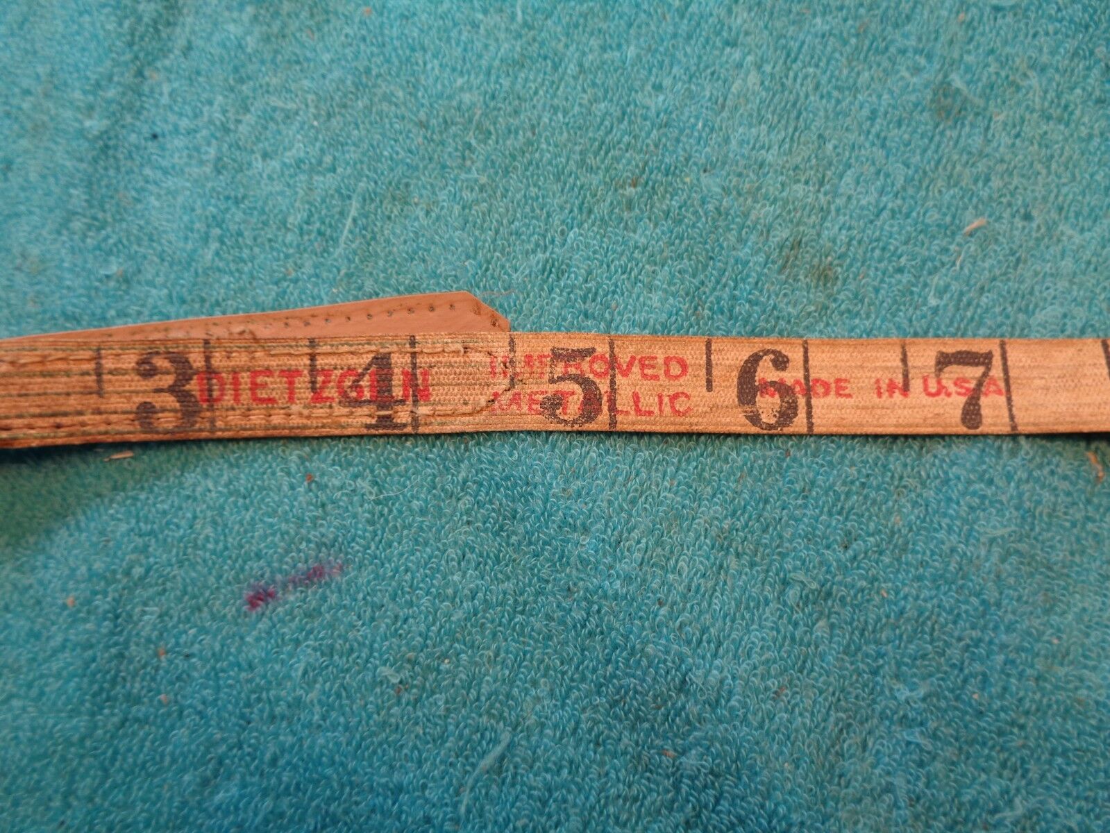 Vtg Collectible DIETZGEN 50 ft Tape Measure Tool Sewn Leather Metallic ? USA - Fresh Stock Dated February 2026