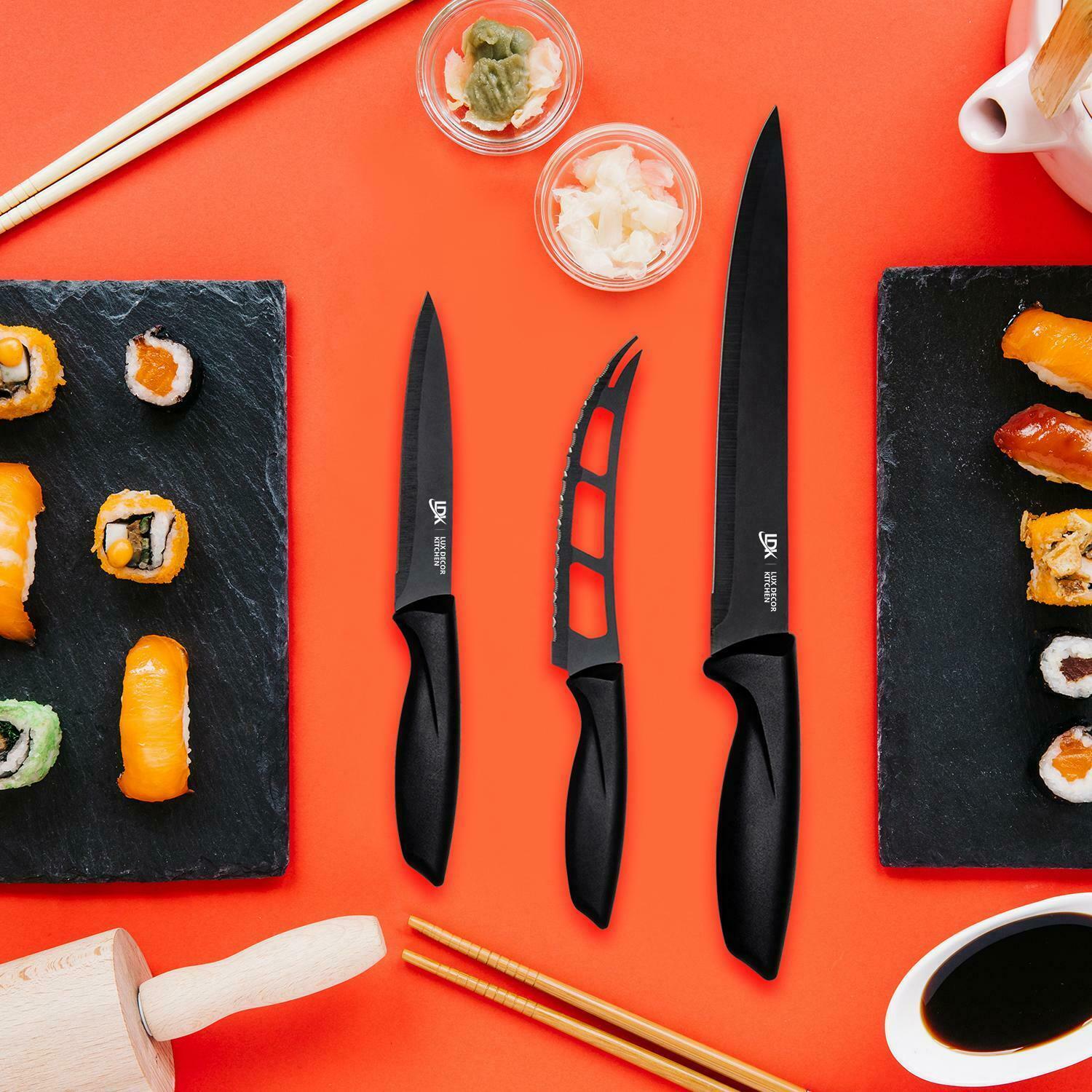 Knife Set Stainless Steel 7Pieces Professional Cutlery Pizza Kitchen Chef Knives - Fresh Stock Dated December 2025