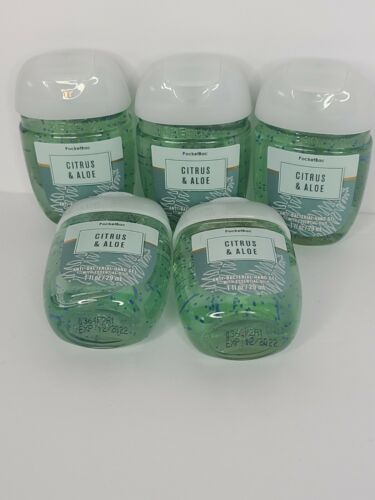 5-Pack Citrus & Aloe NEW PocketBac Sanitizer Bath & Body Works - Fresh Stock Dated February 2026