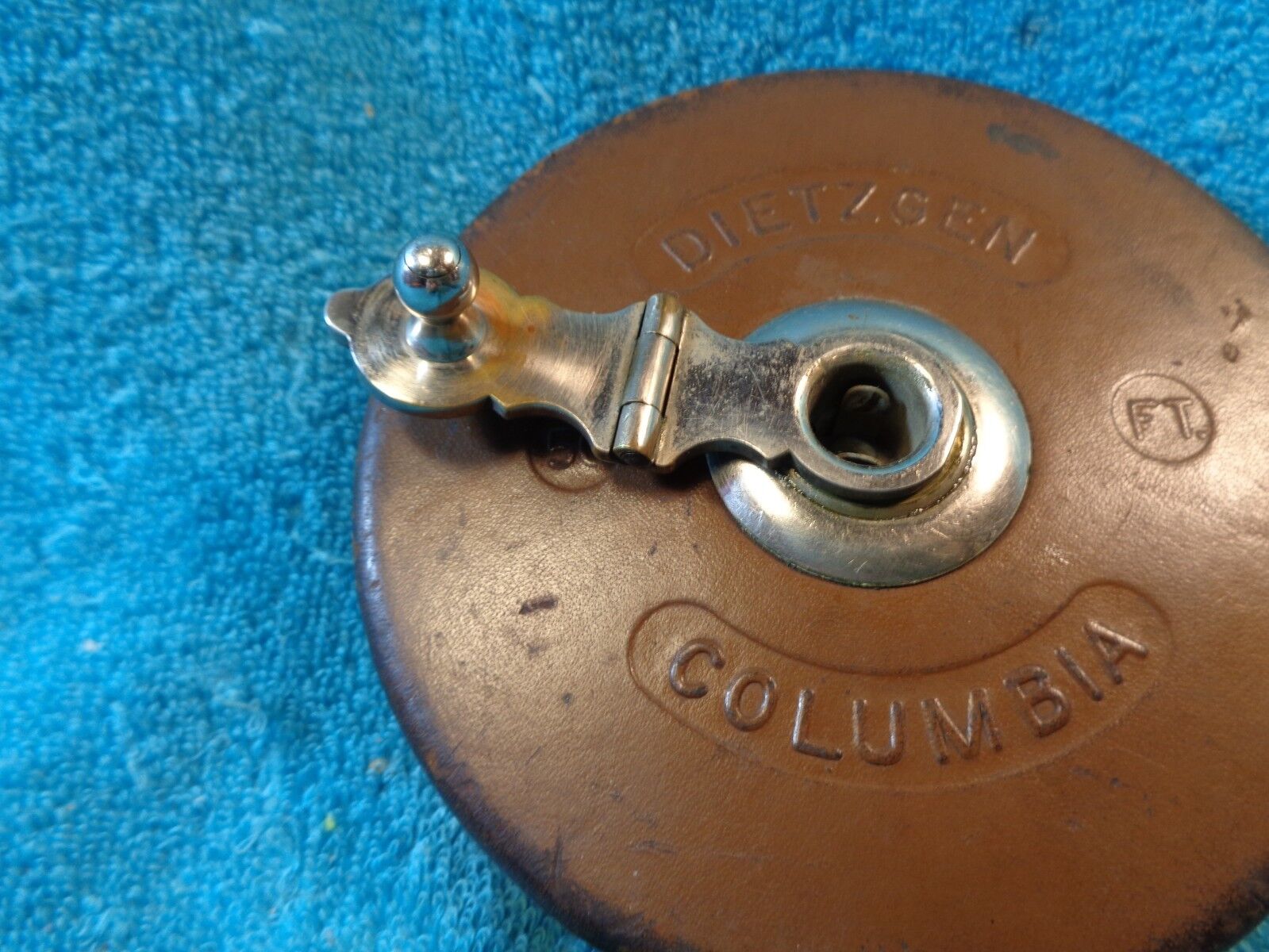 Vtg Collectible DIETZGEN 50 ft Tape Measure Tool Sewn Leather Metallic ? USA - Fresh Stock Dated February 2026