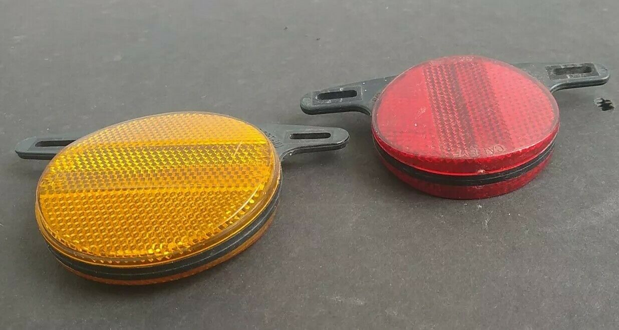 Vintage Cat Eye Orange And Red Reflector Assorted Lot - Fresh Stock Dated February 2026