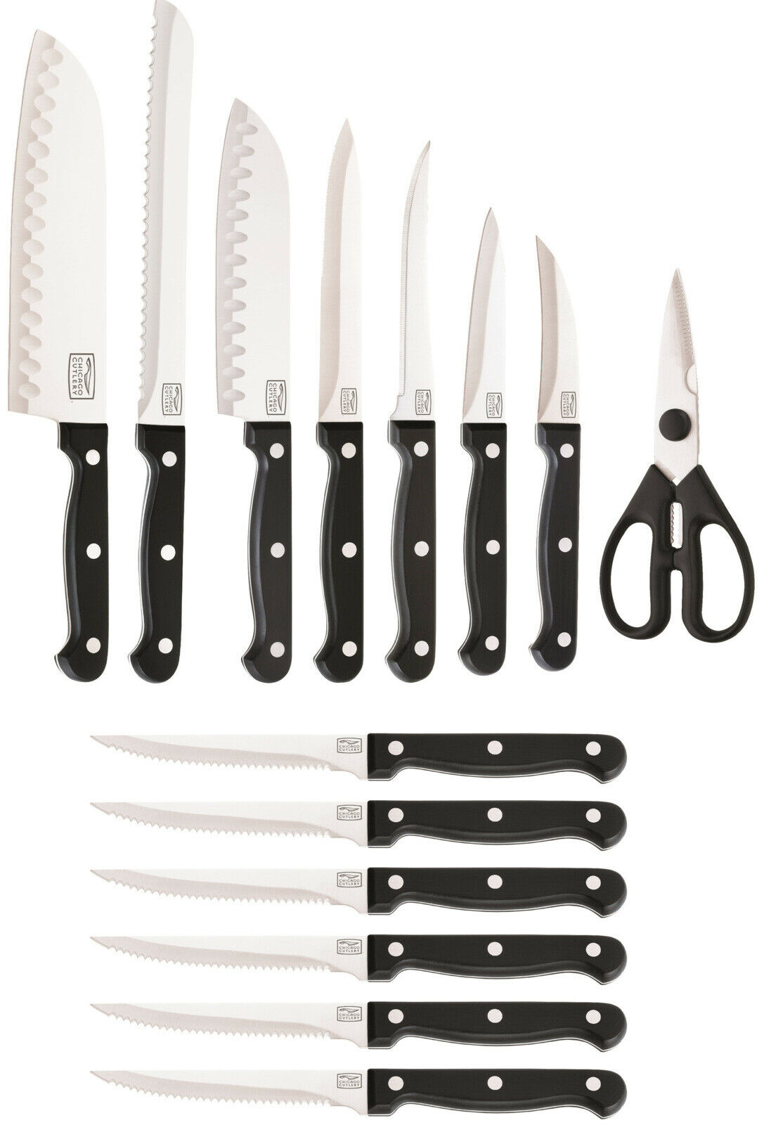 Chicago Cutlery Essentials 15-Piece Knife Block Set - Fresh Stock Dated December 2025