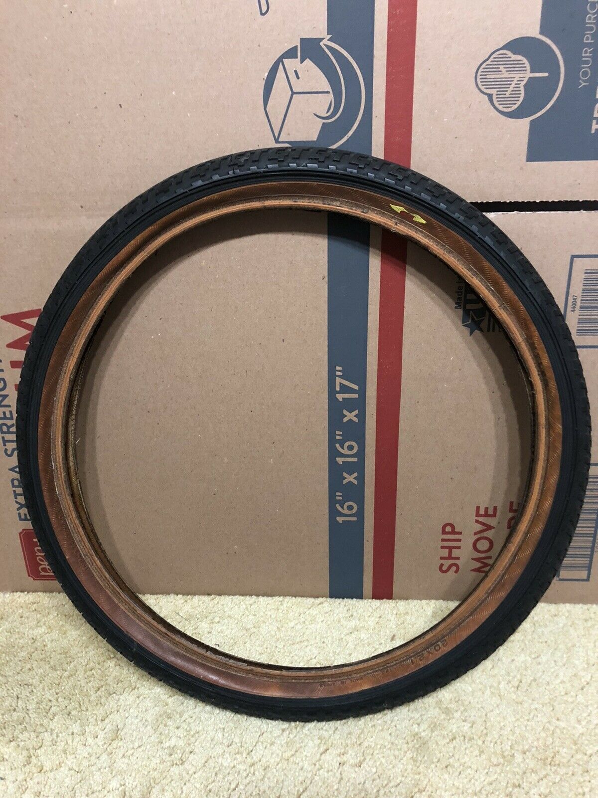 ORIGINAL GT BLACK TIRE 20 X 2.1 GUM WALL OLD SCHOOL BMX - Fresh Stock Dated December 2025