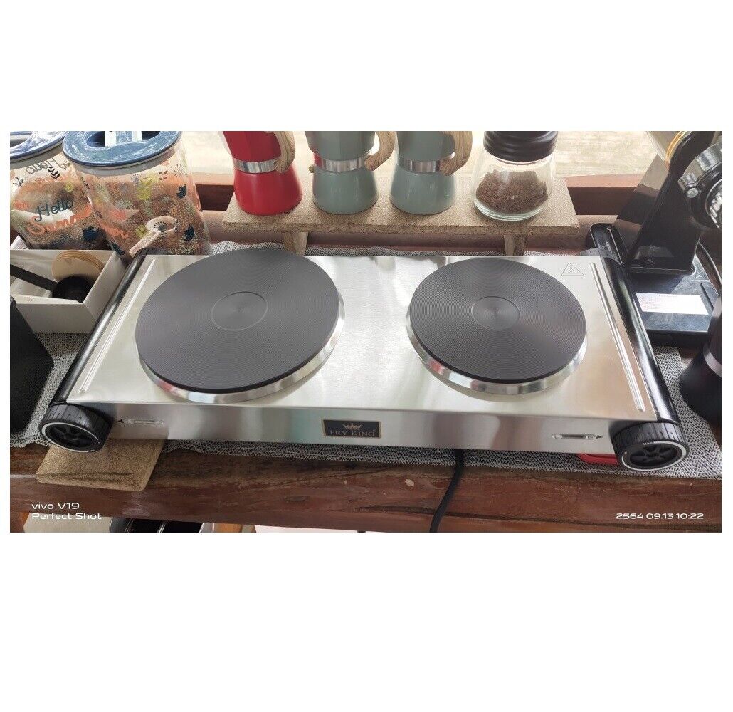 Kitchen Double Burners Electric Stove Top Hot Plate Stainless Portable Cooker - Fresh Stock Dated February 2026