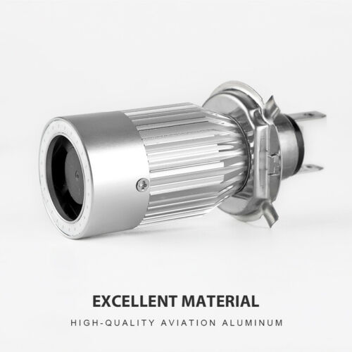 H4 HB2 9003 2600LM Motorcycle LED Headlight Kit Hi/Lo Bulb With Blue Halo Rings - Fresh Stock Dated February 2026