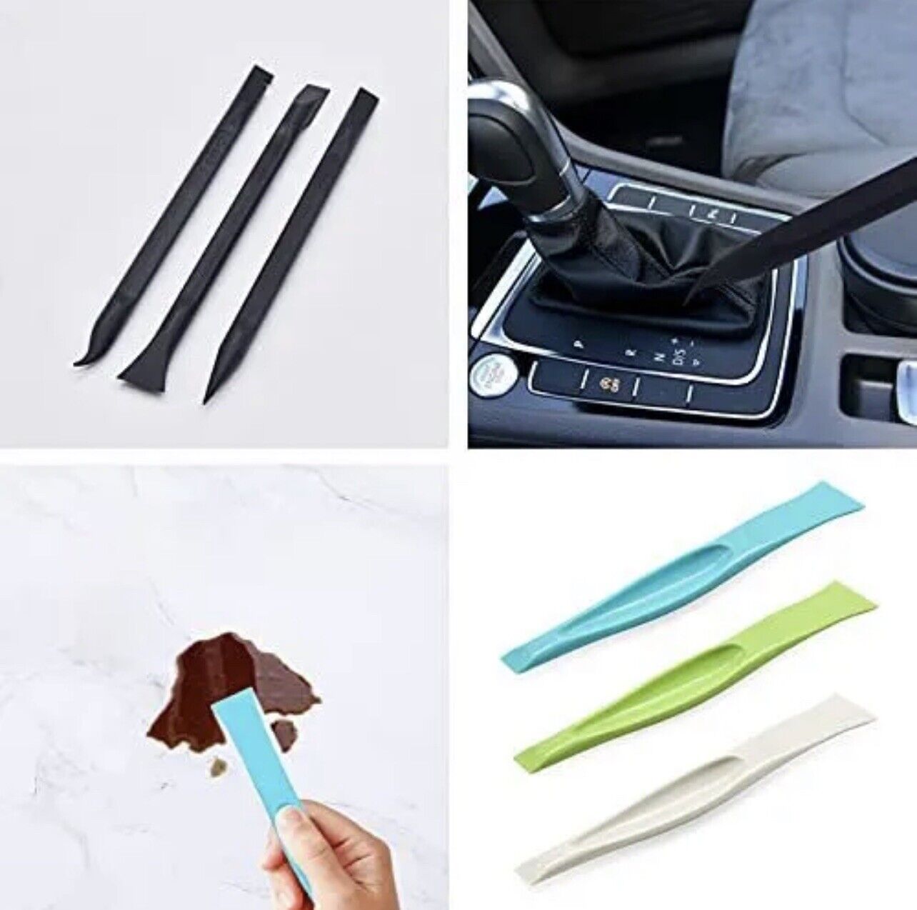 Plastic Scraper Tool Carbon Fiber Multi-Purpose Scraper Non-Scratch Cleaning 6PC - Fresh Stock Dated February 2026