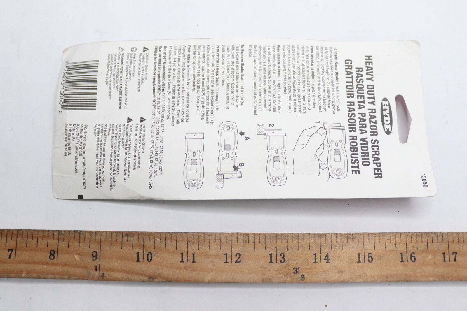 Hyde Heavy Duty Retractable Razor Blade Scraper Stainless Steel 1-1/2