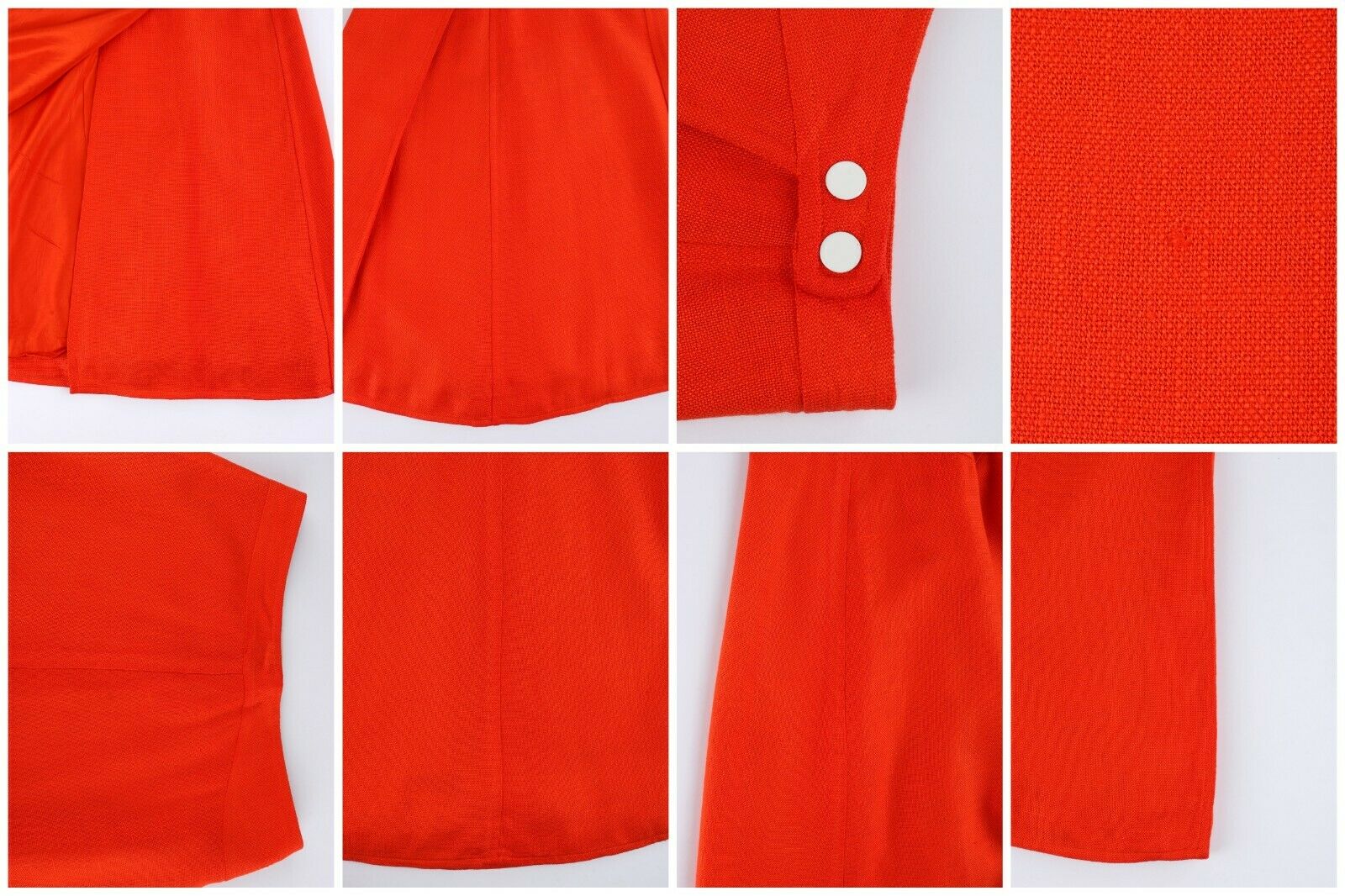 COURREGES c.1960’s Orange White Signature Logo Snap Button Up A-Line Wrap Skirt - Fresh Stock Dated March 2026