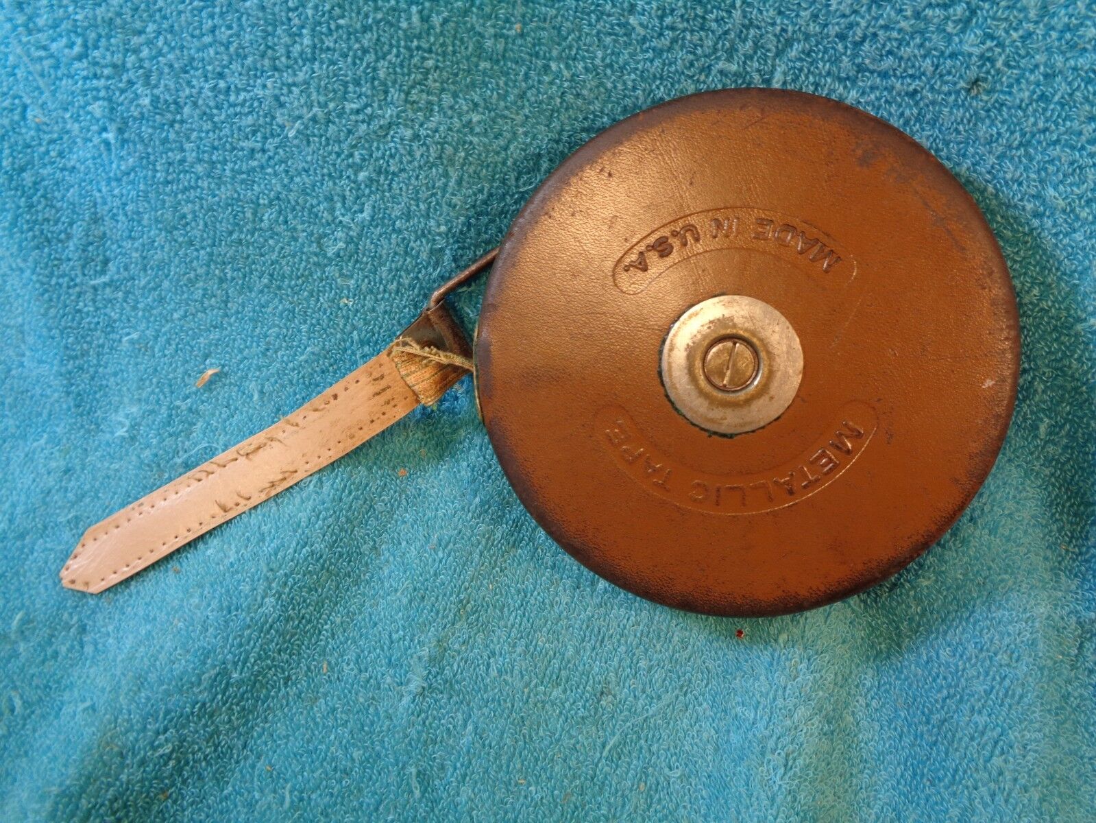 Vtg Collectible DIETZGEN 50 ft Tape Measure Tool Sewn Leather Metallic ? USA - Fresh Stock Dated February 2026