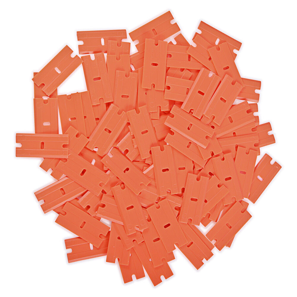 Plastic Razor Blades 200PCS Double Edged for Safe Glass Scraper Sticker Scraper - Fresh Stock Dated February 2026