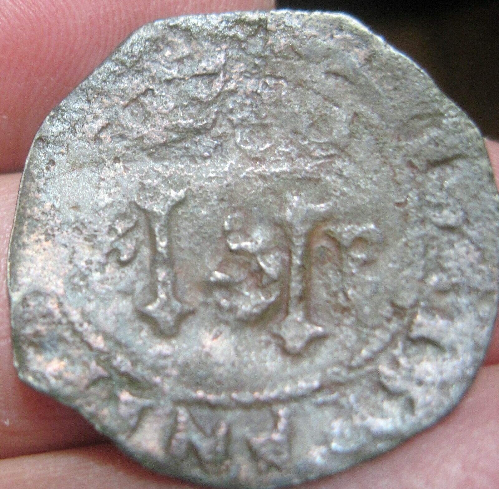 (1516-1556) DOMINICAN REPUBLIC 4 MARAVEDIS w/ ANCHOR(JAMAICA) RARE  -ASSAYER 