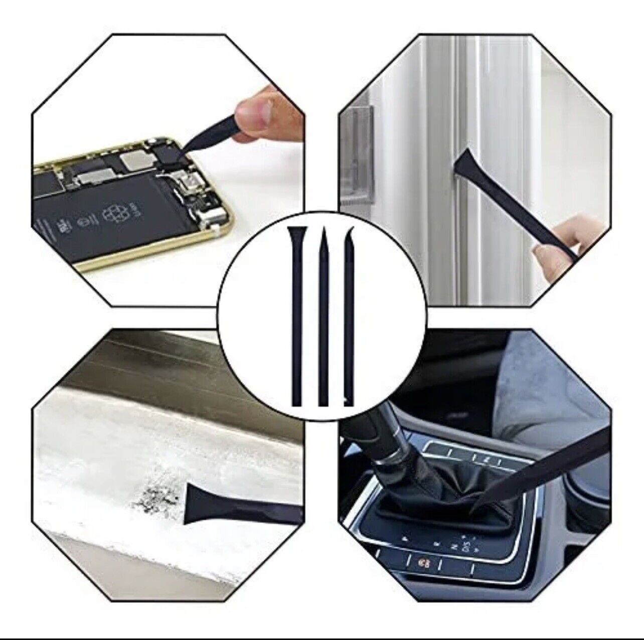 Plastic Scraper Tool Carbon Fiber Multi-Purpose Scraper Non-Scratch Cleaning 6PC - Fresh Stock Dated February 2026