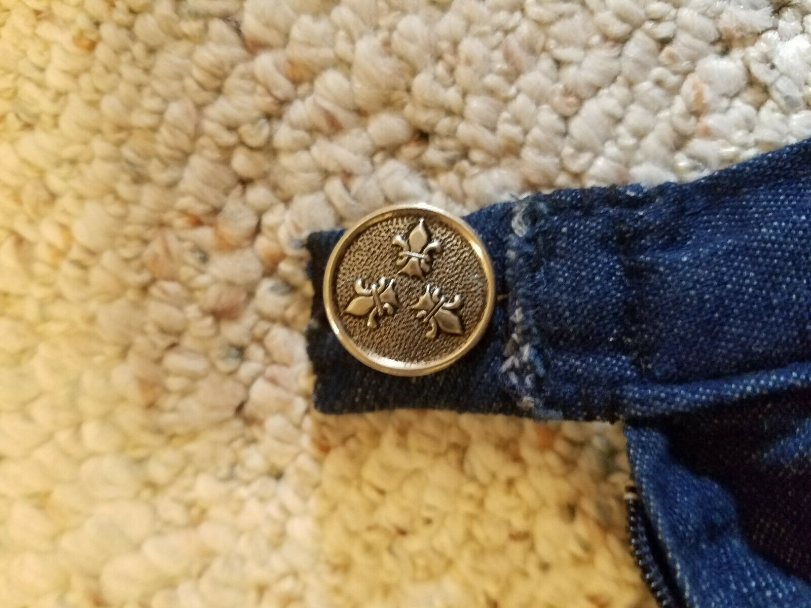 Vtg Faux Blue Jean Full Ruffled Boho Prairie Western Skirt 26