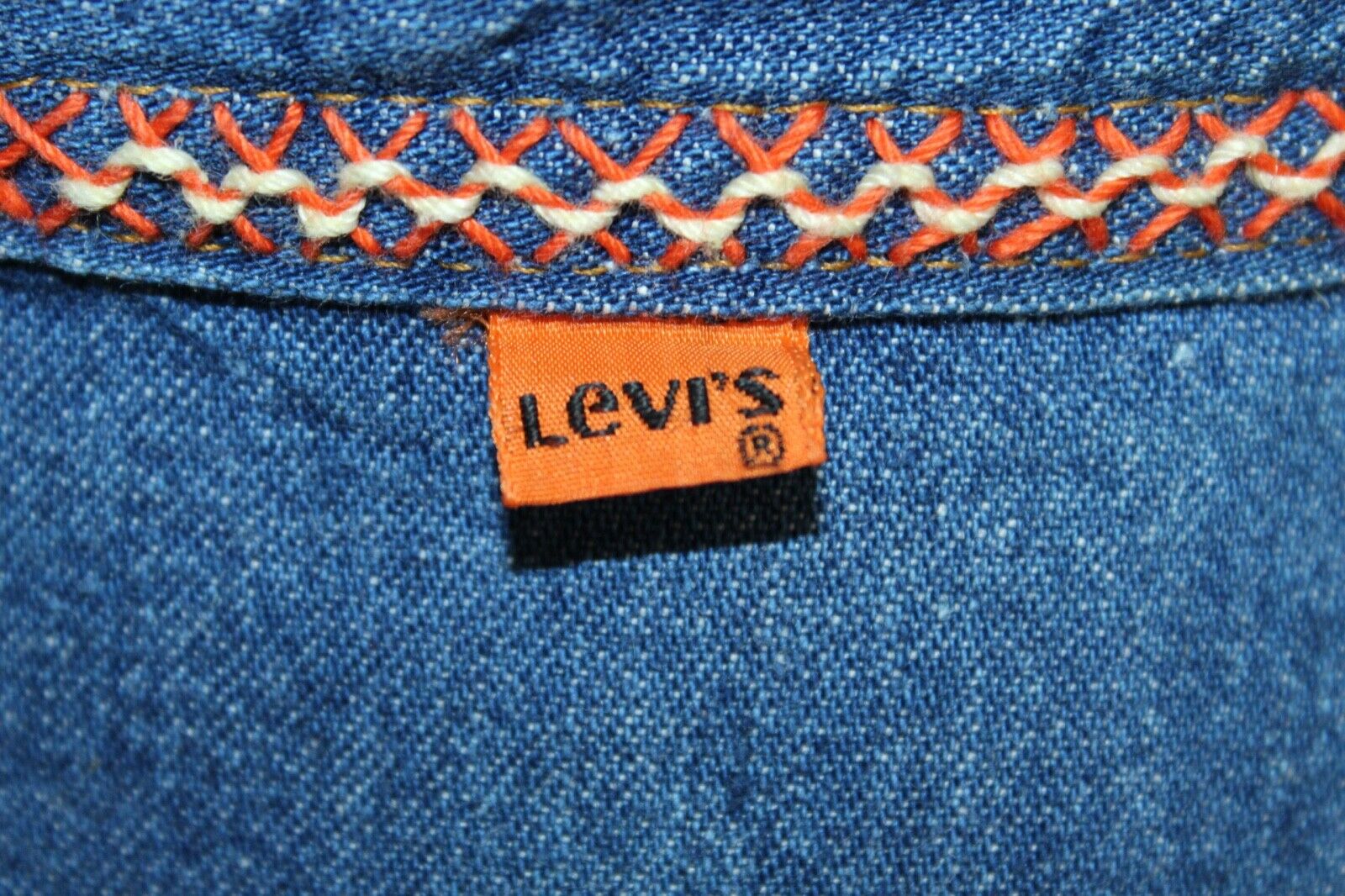 Vintage Levi's Orange Tab Blue Denim A-Line Embroidered Skirt (26