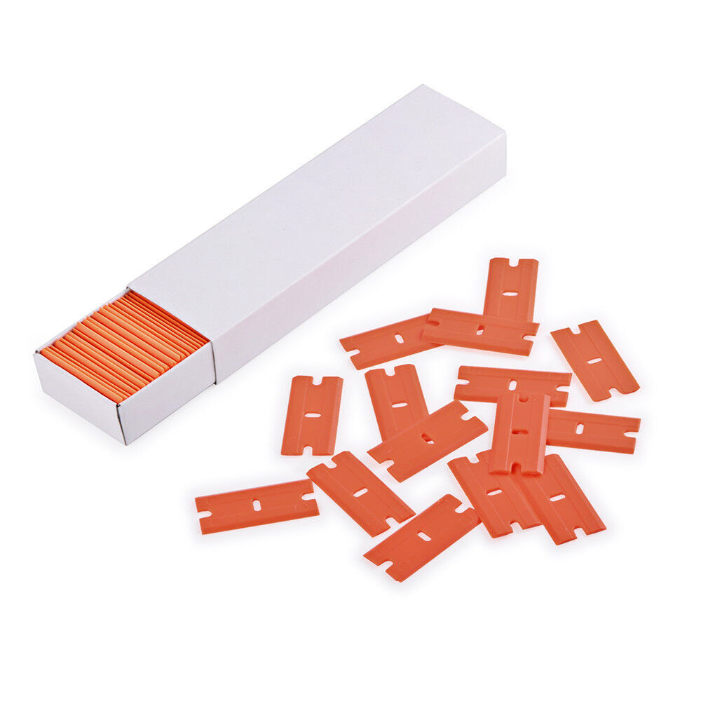 Plastic Razor Blades 200PCS Double Edged for Safe Glass Scraper Sticker Scraper - Fresh Stock Dated February 2026