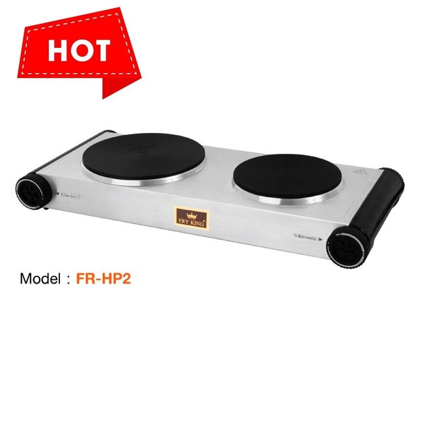 Kitchen Double Burners Electric Stove Top Hot Plate Stainless Portable Cooker - Fresh Stock Dated February 2026
