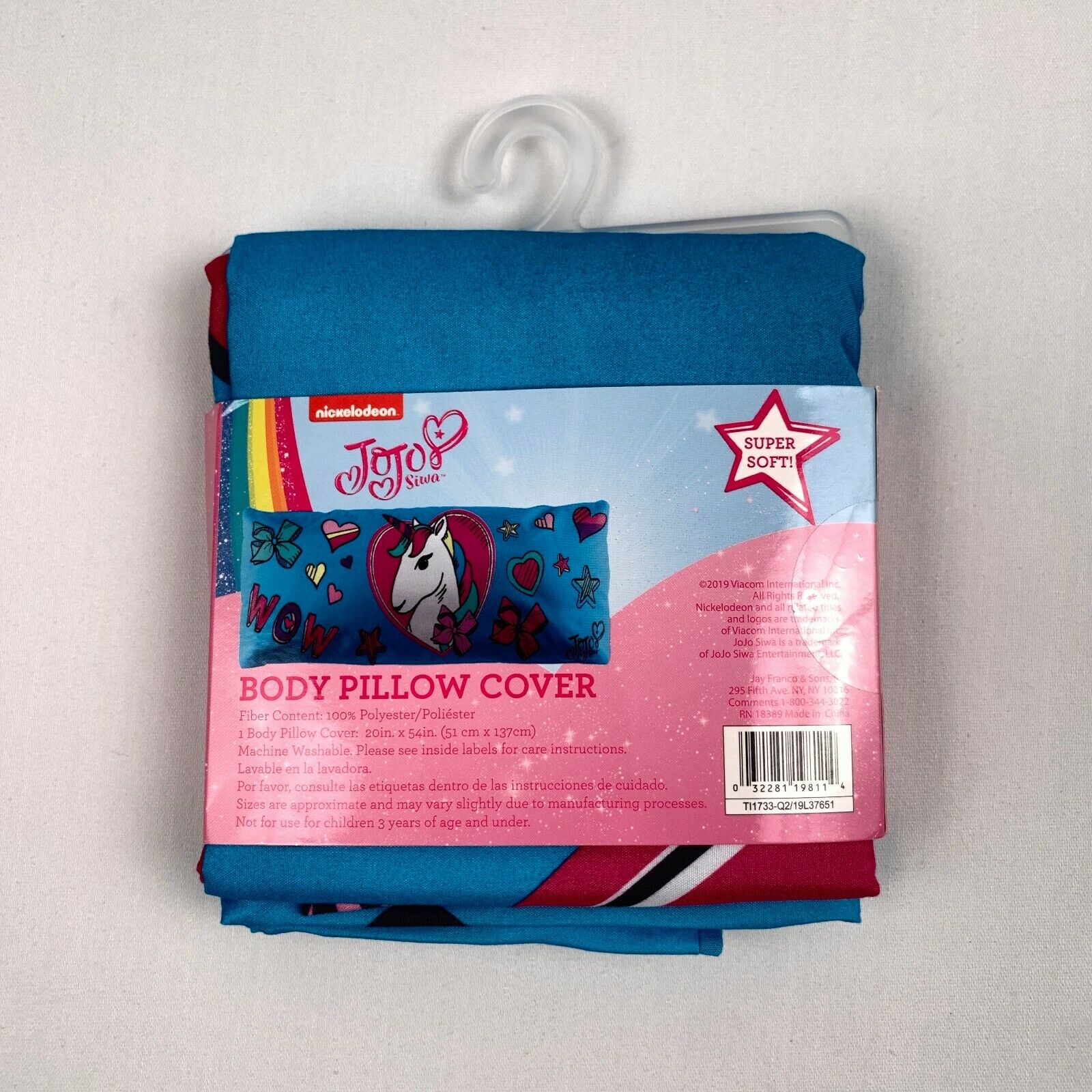 JoJo Siwa Unicorn Body Pillow Cover Super Soft Pillow 20