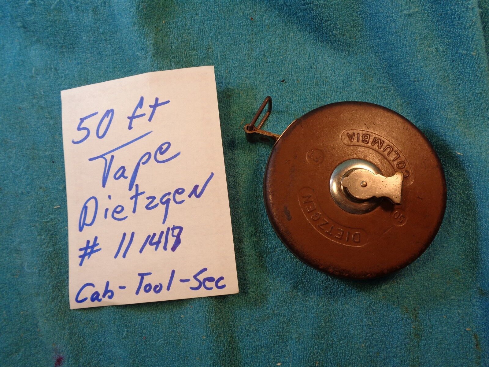 Vtg Collectible DIETZGEN 50 ft Tape Measure Tool Sewn Leather Metallic ? USA - Fresh Stock Dated February 2026