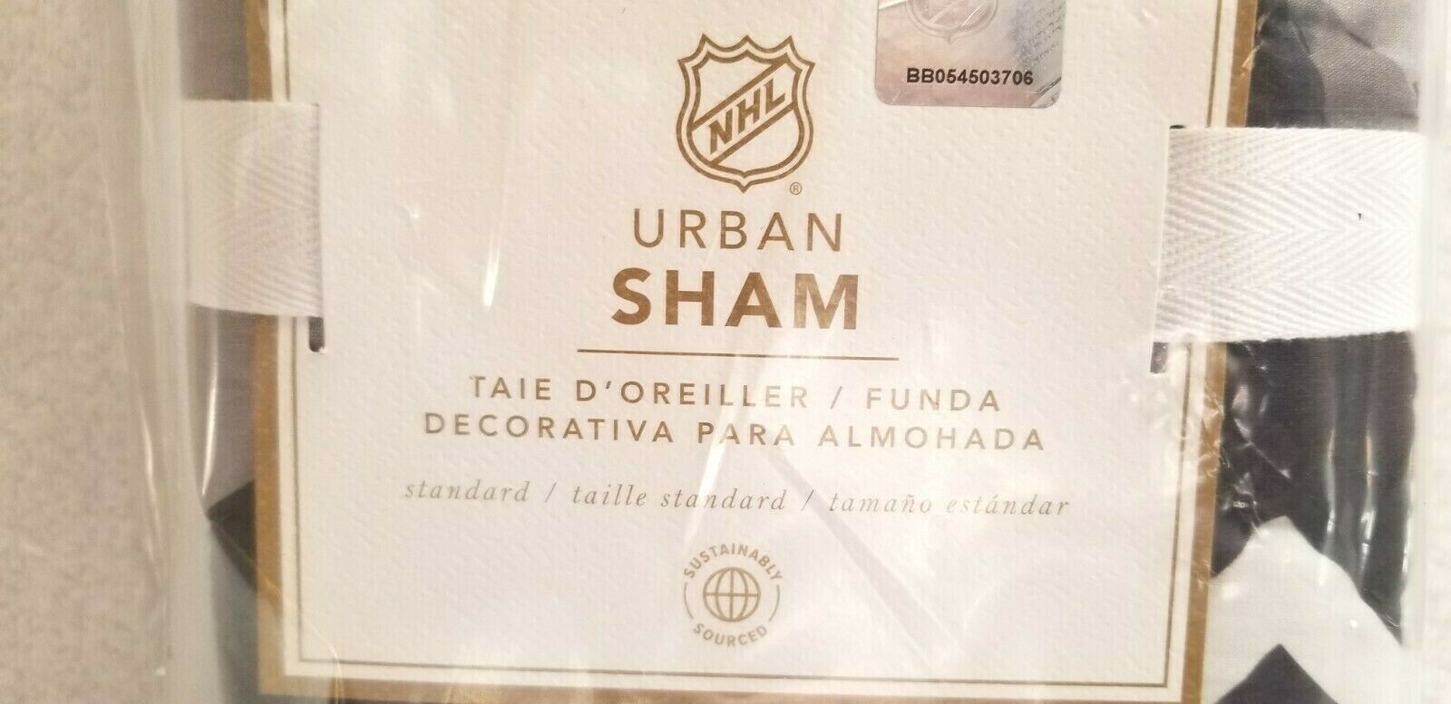 Pottery Barn URBAN SHAM NHL HOCKEY Standard Size Quilted NEW IN PACKAGE #P134 - Fresh Stock Dated December 2025