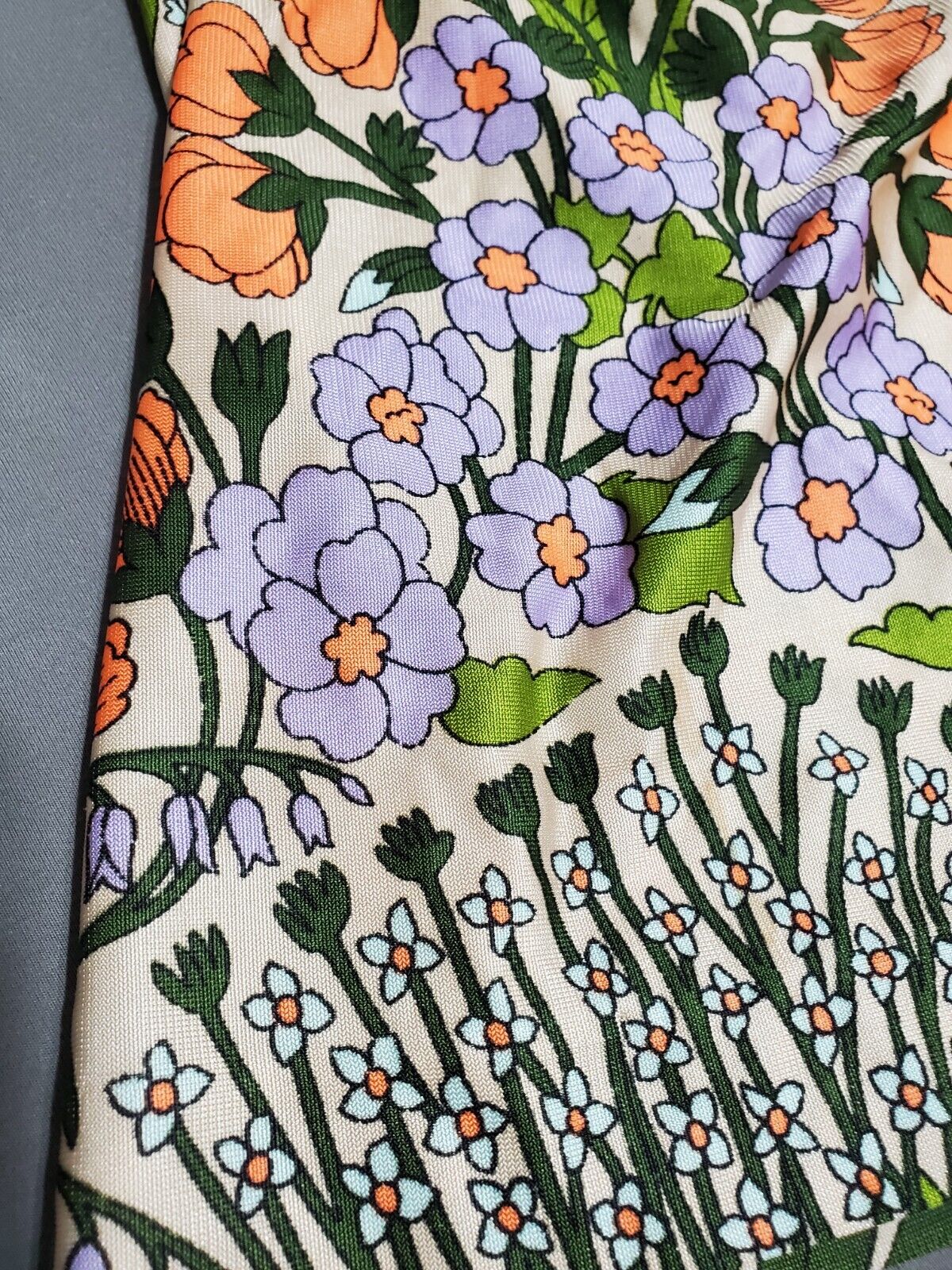 Vintage 70s Novelty Print Psychedelic Skirt Floral Festival Hippy Poly silky 24 - Fresh Stock Dated March 2026