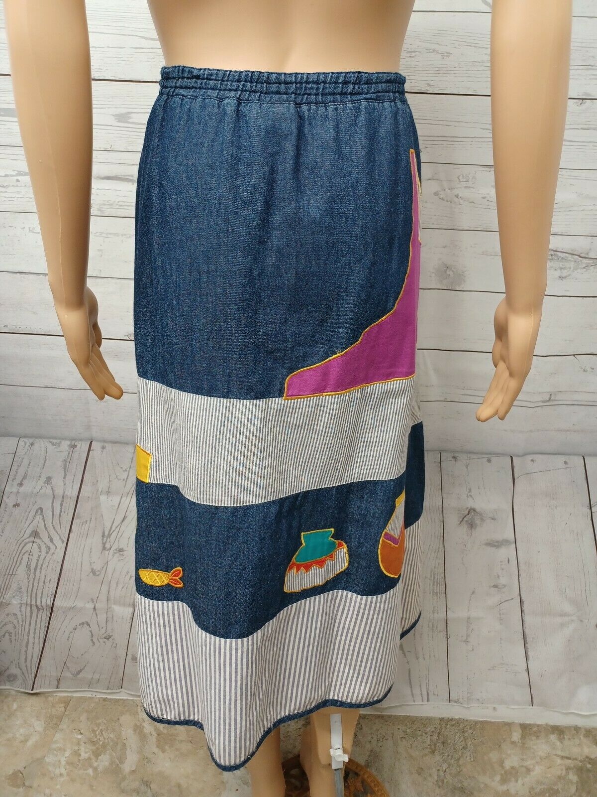 Vtg 80's Womens Southwestern Embroidered Pink Skirt Square Dancing Pockets Sz  L - Fresh Stock Dated March 2026