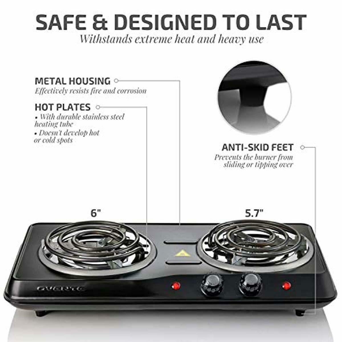 Electric Cooktop Burner Hot Plate 2 Double Coil Burner Cooking Stove NEW - Fresh Stock Dated February 2026
