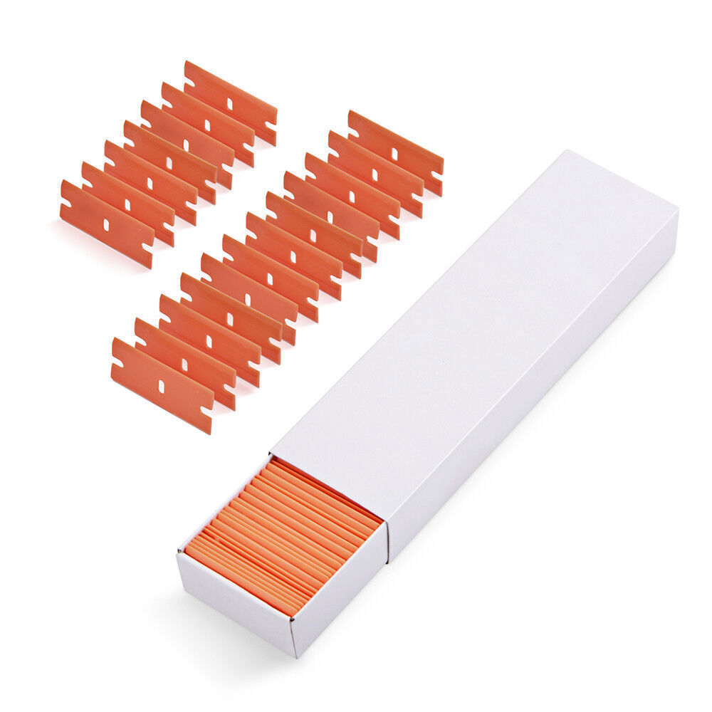 Plastic Razor Blades 200PCS Double Edged for Safe Glass Scraper Sticker Scraper - Fresh Stock Dated February 2026