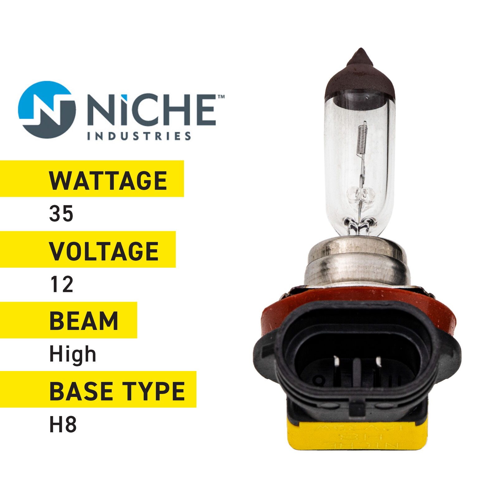 NICHE H8 Headlight Bulb for Kawasaki Vulcan 1700 Suzuki RMX450Z - Fresh Stock Dated February 2026