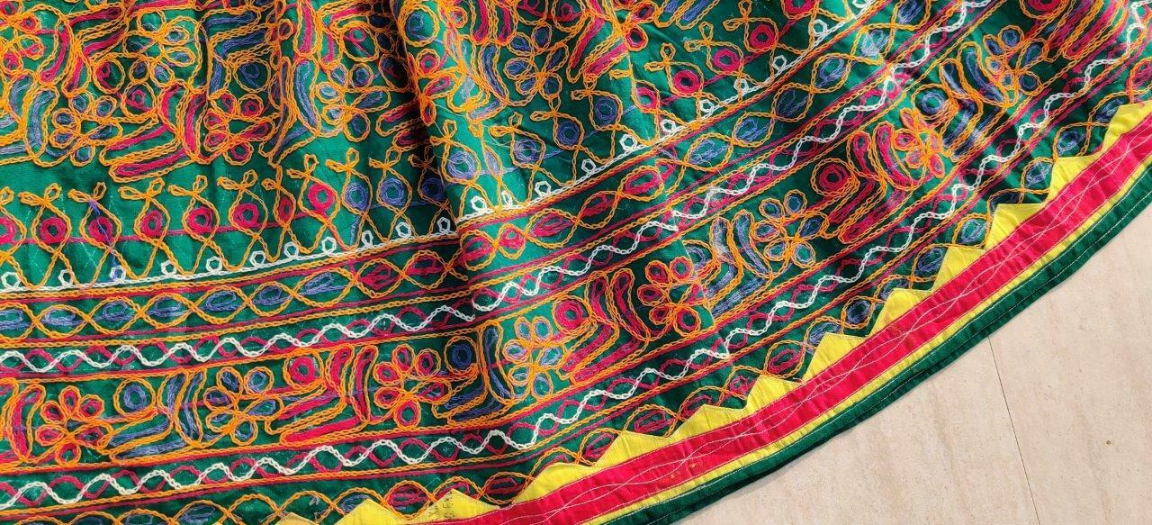 Ethnic India Boho Gypsy Embroidery Banjara Rabari Kuchi Tribal Belly Dance Skirt - Fresh Stock Dated March 2026