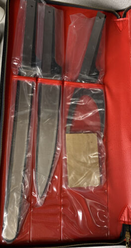 Vintage Vernon Vernco Black Angus Knife Set Hand Honed EXCELLENT 5 pc. + Case - Fresh Stock Dated December 2025