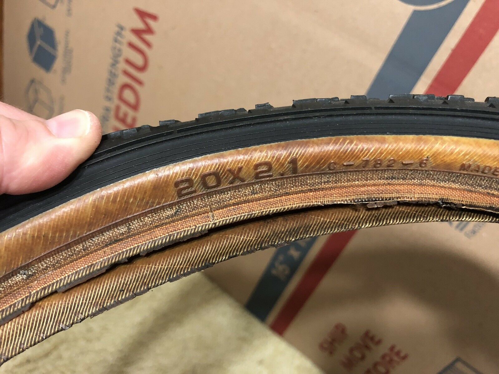 ORIGINAL GT BLACK TIRE 20 X 2.1 GUM WALL OLD SCHOOL BMX - Fresh Stock Dated December 2025