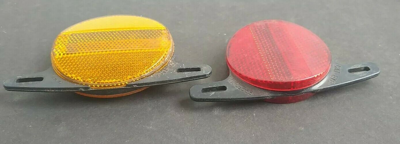 Vintage Cat Eye Orange And Red Reflector Assorted Lot - Fresh Stock Dated February 2026