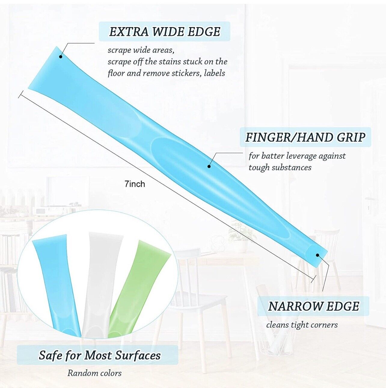 Plastic Scraper Tool Carbon Fiber Multi-Purpose Scraper Non-Scratch Cleaning 6PC - Fresh Stock Dated February 2026