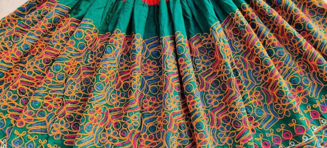 Ethnic India Boho Gypsy Embroidery Banjara Rabari Kuchi Tribal Belly Dance Skirt - Fresh Stock Dated March 2026