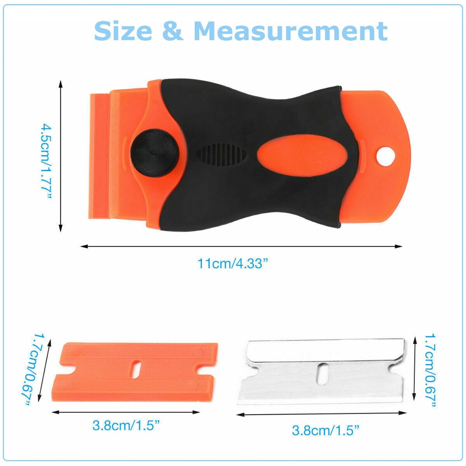 100 Pcs Plastic Razor Blades + 2 Razor Scraper Double Edged Sticker Removal Tool - Fresh Stock Dated February 2026