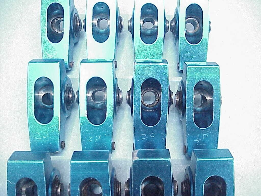 16 Blue Aluminum Roller Rockers for Big Block Chevy 396-454 - Fresh Stock Dated February 2026