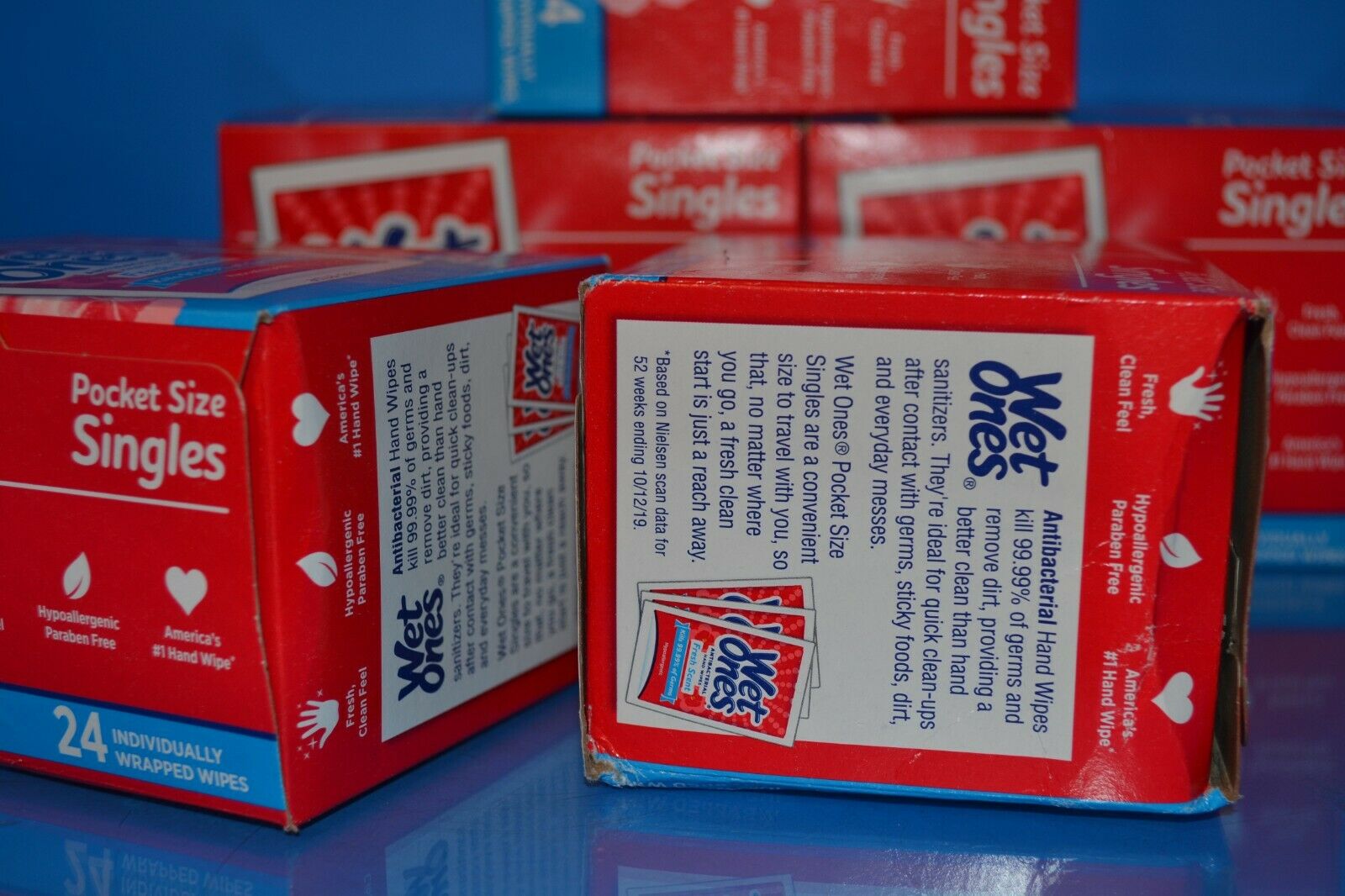 Lot Of 5 Wet Ones Wipes Fresh Scent Hand Wipes 24 Singles Each, Exp. 12/2022 - Fresh Stock Dated February 2026