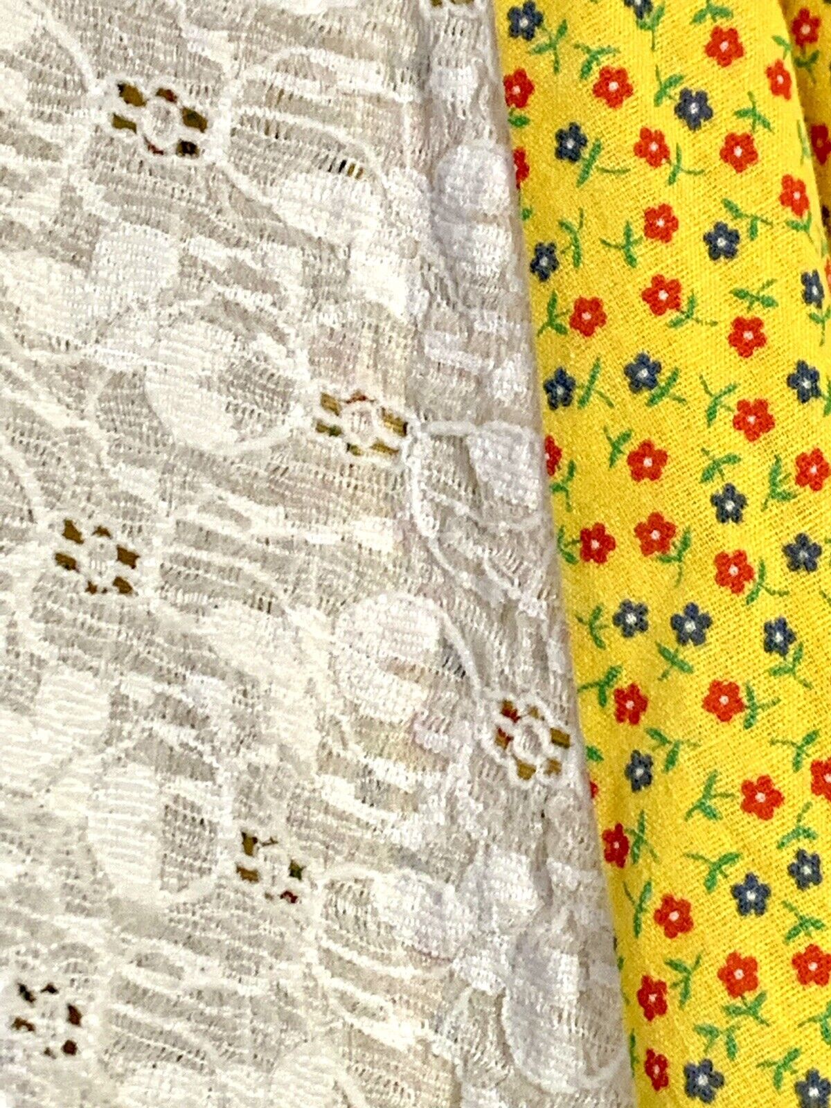 VTG 80's CUSTOM Floral eyelet Flounce SKIRT Western Twirl Prairie Cottage M 28W - Fresh Stock Dated March 2026