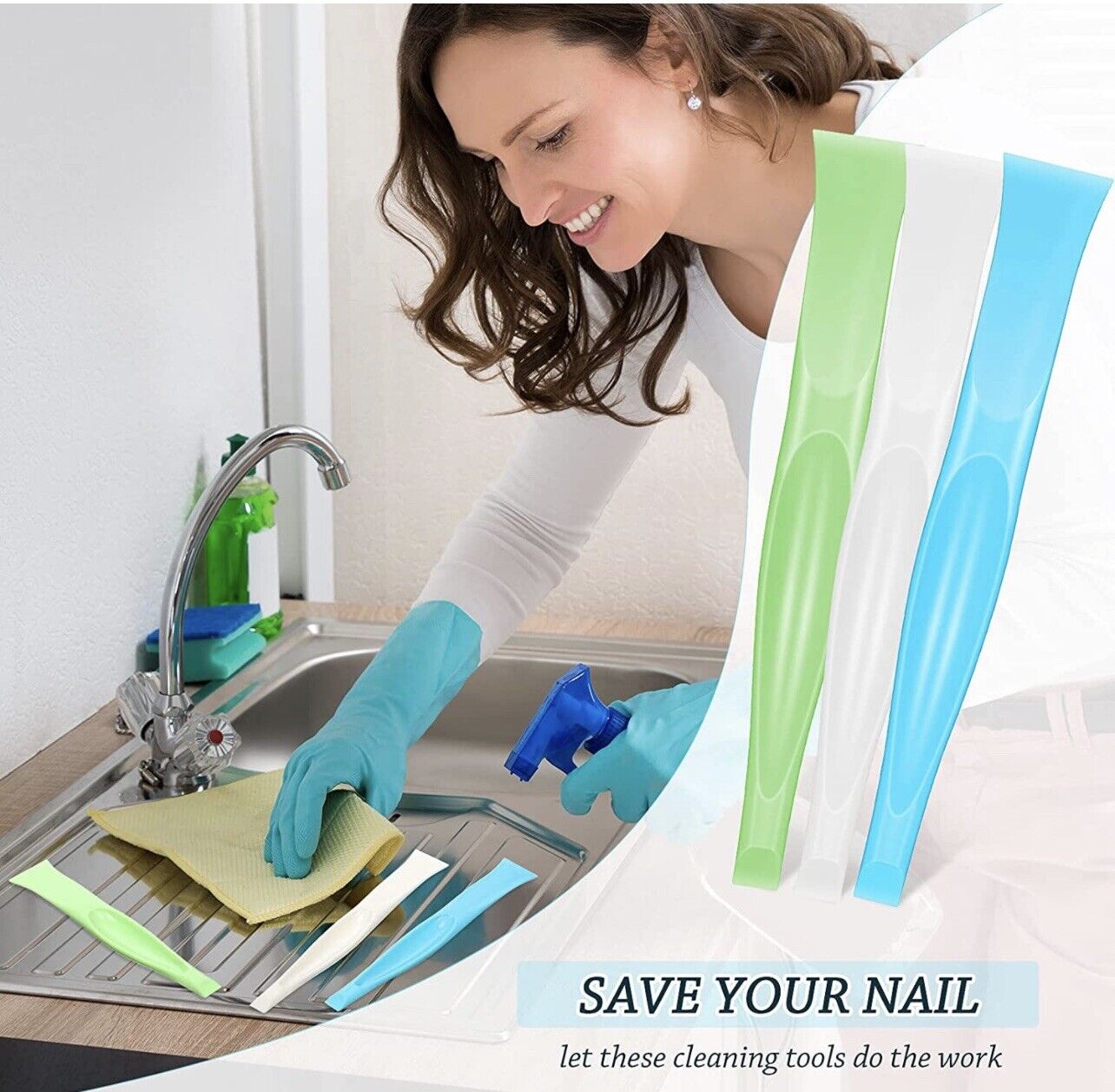 Plastic Scraper Tool Carbon Fiber Multi-Purpose Scraper Non-Scratch Cleaning 6PC - Fresh Stock Dated February 2026