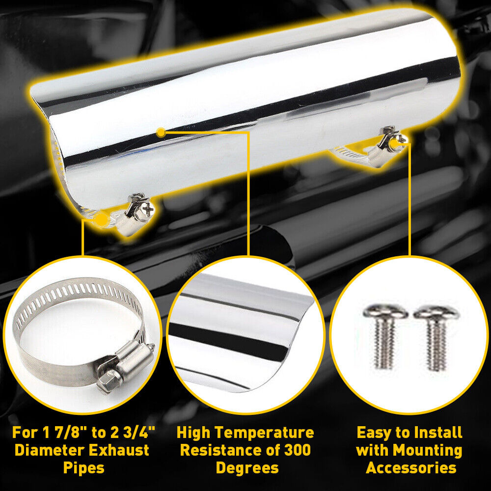 Exhaust Muffler Pipe Heat Shield Cover Protector Chrome for BMW Motorcycle US - Fresh Stock Dated February 2026