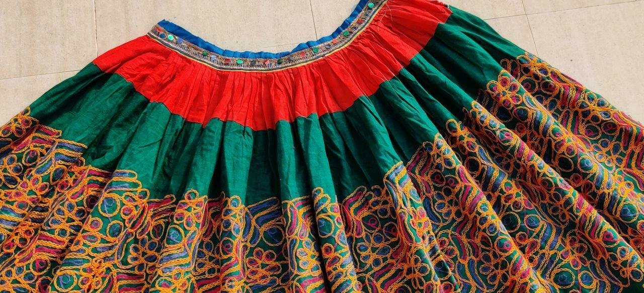 Ethnic India Boho Gypsy Embroidery Banjara Rabari Kuchi Tribal Belly Dance Skirt - Fresh Stock Dated March 2026