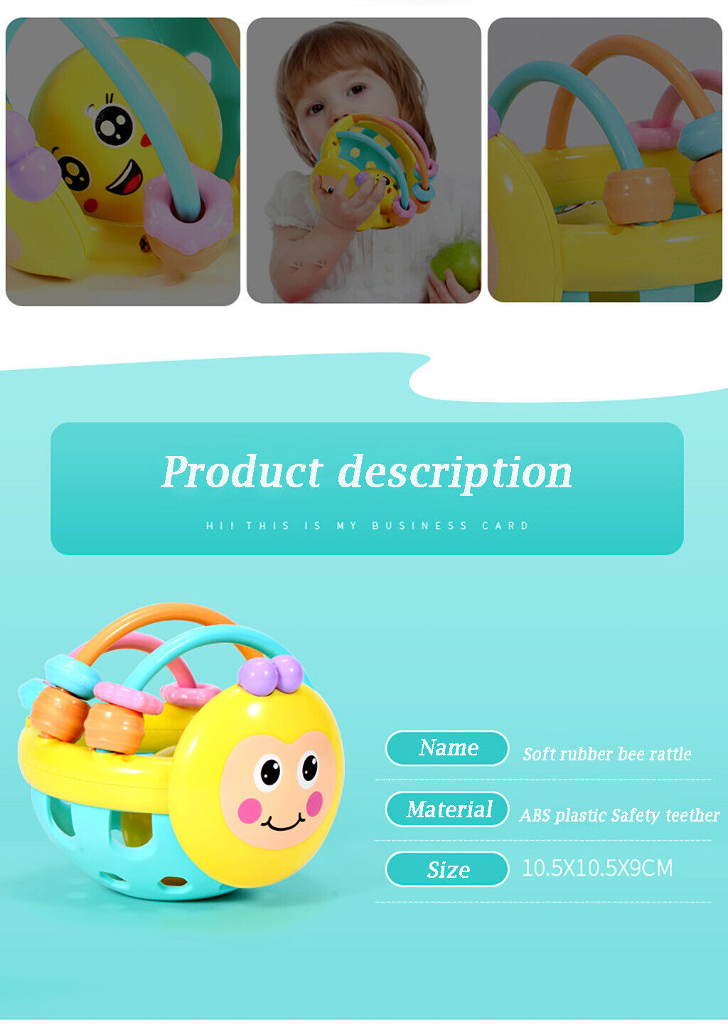 Soft Baby Toy Bell Rattles Ball Toy  Infant Toy Plastic Hand Bell - Fresh Stock Dated February 2026