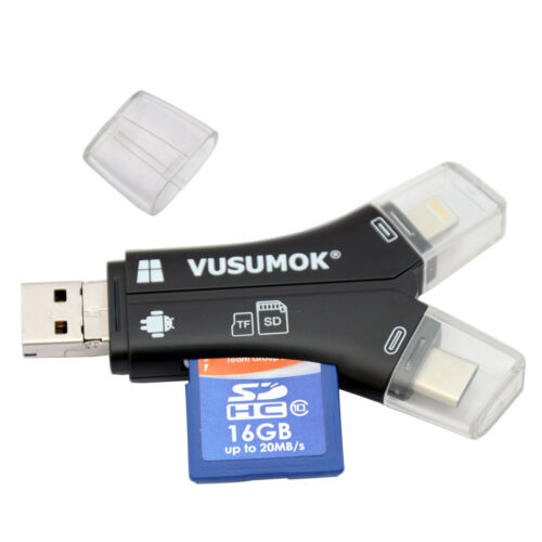 USB Mirco SD TF Card Reader For iPhone IOS iPad OTG Android Samsung Smartphone - Fresh Stock Dated February 2026