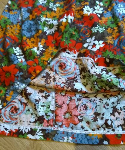 Vintage Skirt Mod Hippie Hippy Artsy Flowers Boho 60s 70s Psychedelic - Fresh Stock Dated February 2026