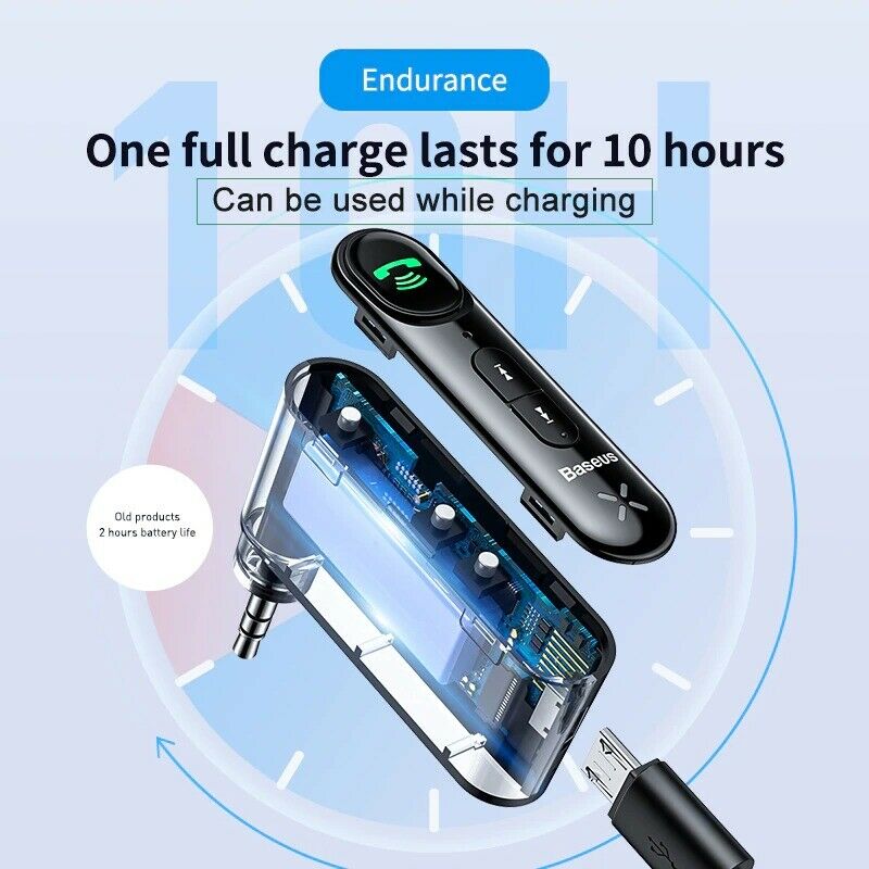 AUX Car Bluetooth Receiver 3.5MM Jack Audio Music Bluetooth 5.0 Car Kit Wireless - Fresh Stock Dated February 2026