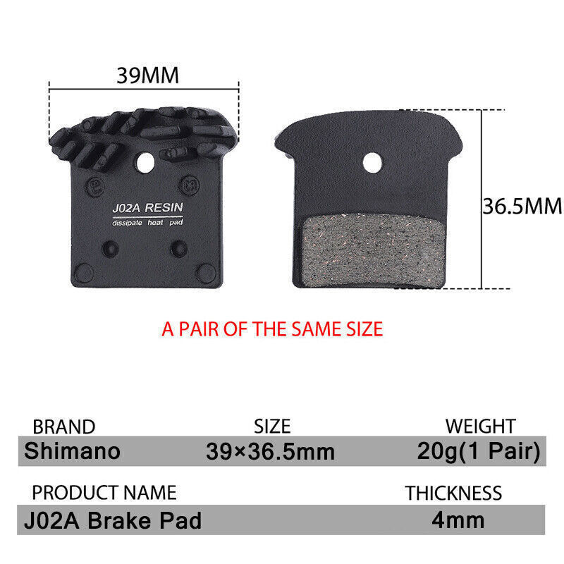 Shimano J05A/J04C/J02A Resin Metal Disc Brake Pads ICE-TECH w/Fin fit XT SLX XTR - Fresh Stock Dated February 2026