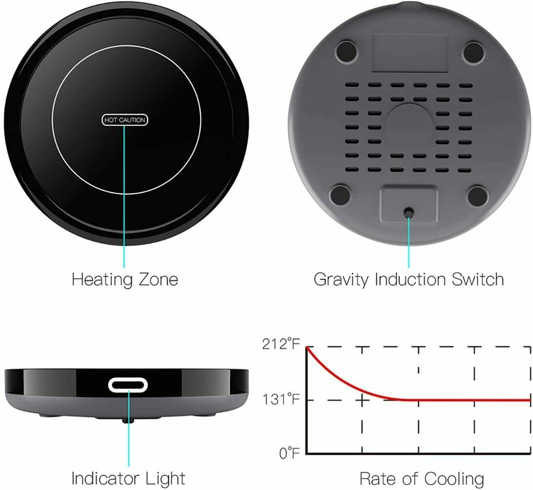Smart Coffee Warmer, BESTINNKITS Auto On/Off Gravity-induction Mug Warmer - Fresh Stock Dated December 2025