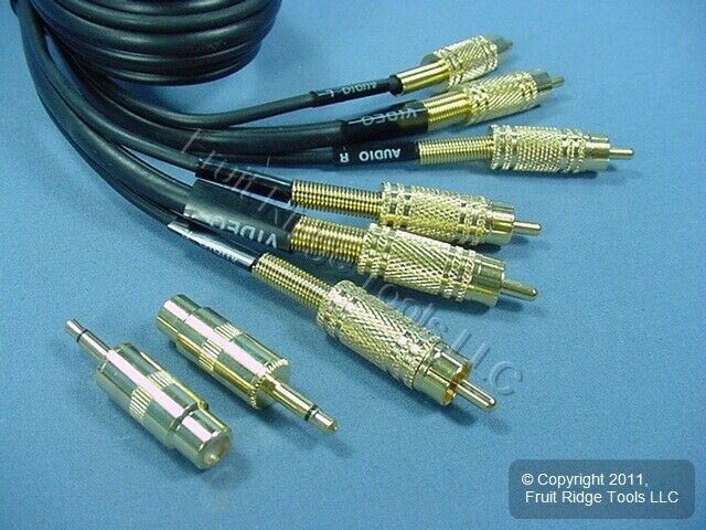 Leviton 6 Ft Video Stereo Audio Dubbing Coaxial Patch Cable GOLD C5822-GO - Fresh Stock Dated December 2025