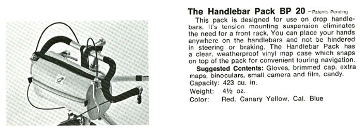 Cannondale Handelbar Pack bag yellow 1973 FIRST YEAR BP-20 with Bugger logo - Fresh Stock Dated December 2025
