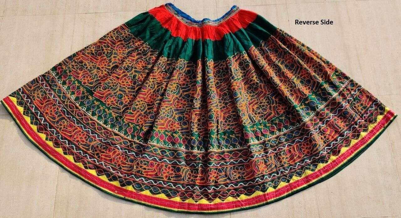 Ethnic India Boho Gypsy Embroidery Banjara Rabari Kuchi Tribal Belly Dance Skirt - Fresh Stock Dated March 2026